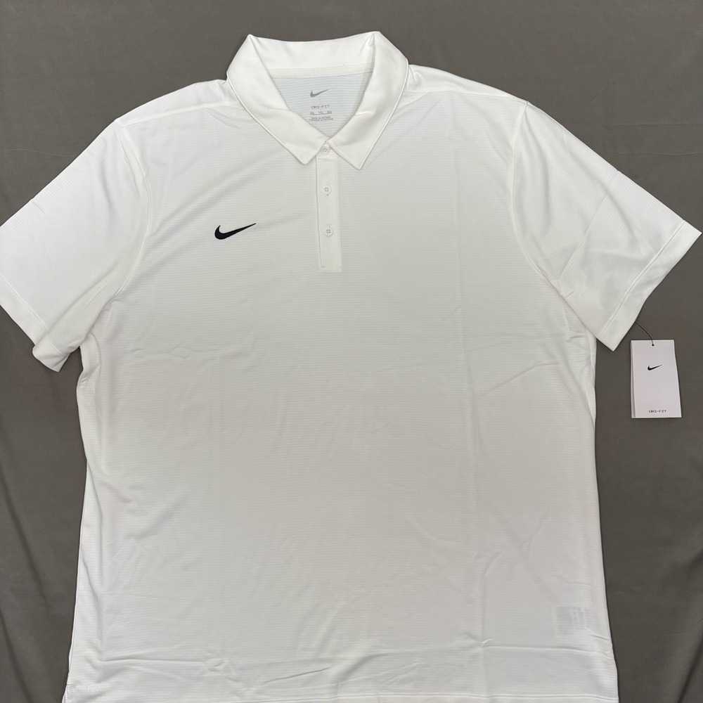 Nike Golf Polo Dri-Fit Shirt Men Size 2XL White CI4470-100 NWT